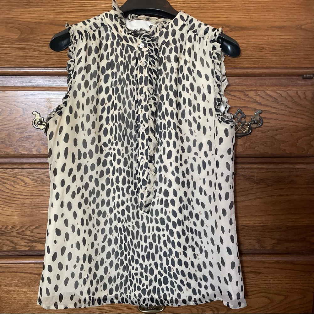 J Crew Sleeveless Leopard Print Silk Top size 0